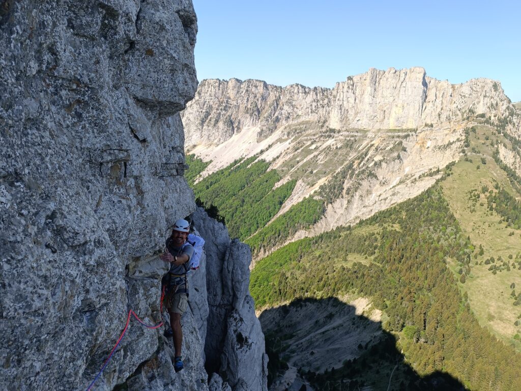 Escalade Vercors - Mont Aiguille voie des Gémeaux