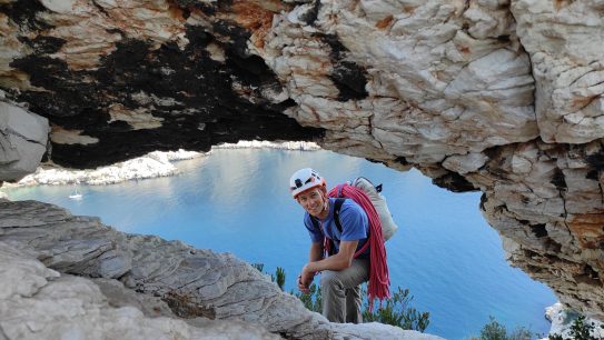 Escalade grande voie - Calanques - Bec de Sormiou - Voie du Couchant