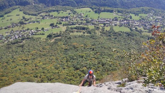 Escalade grande voie initiation - Le Festin de Babette- Chambéry Peney