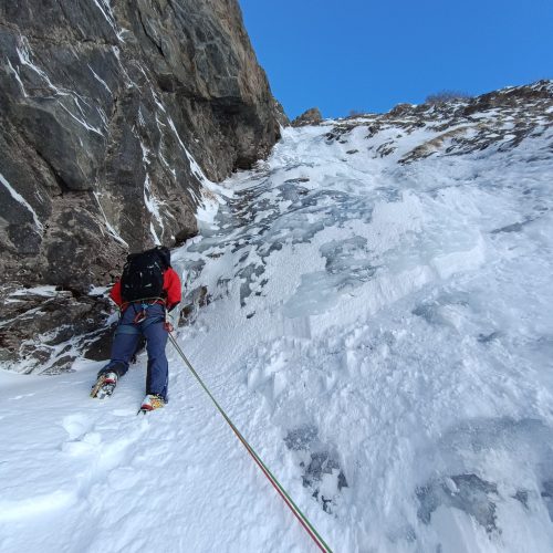 Alpinisme hivernal - Goulotte Grassi, Pointe de Tierce - Bessans